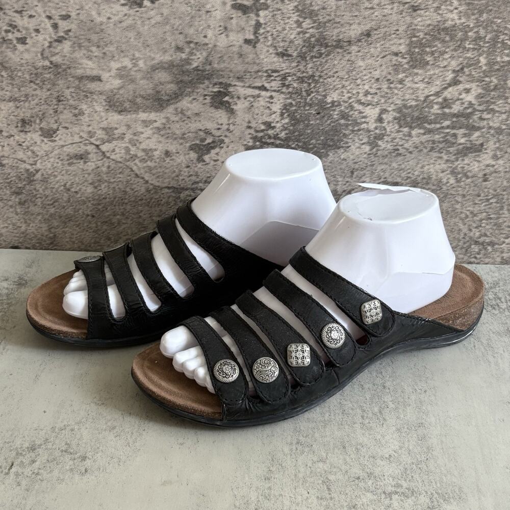 Dansko Janie Sandals Shoe Women's 40 US 9.5 Black Leather Strappy Comfort Shoes